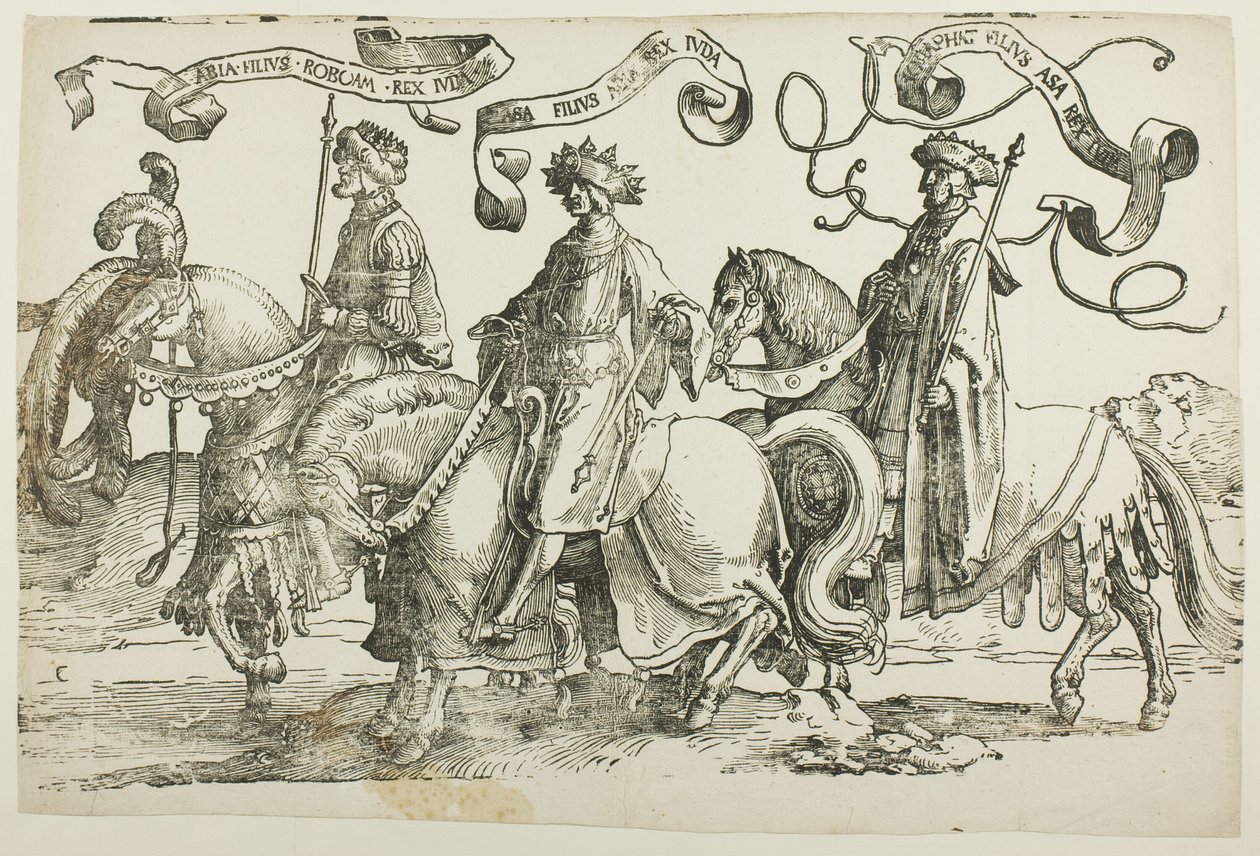 Abijah, Asa, Josafat, plate to, fra De tolv konger av Israel av Lucas van Leyden