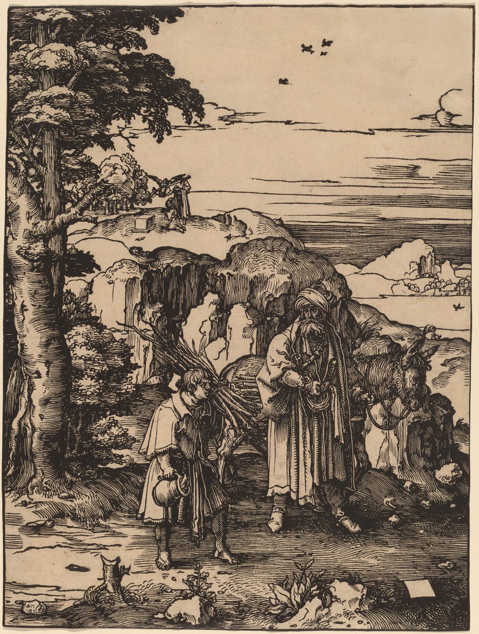 Abraham går for å ofre Isak av Lucas van Leyden
