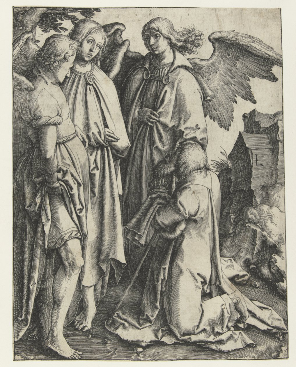 Abraham og de tre englene av Lucas van Leyden