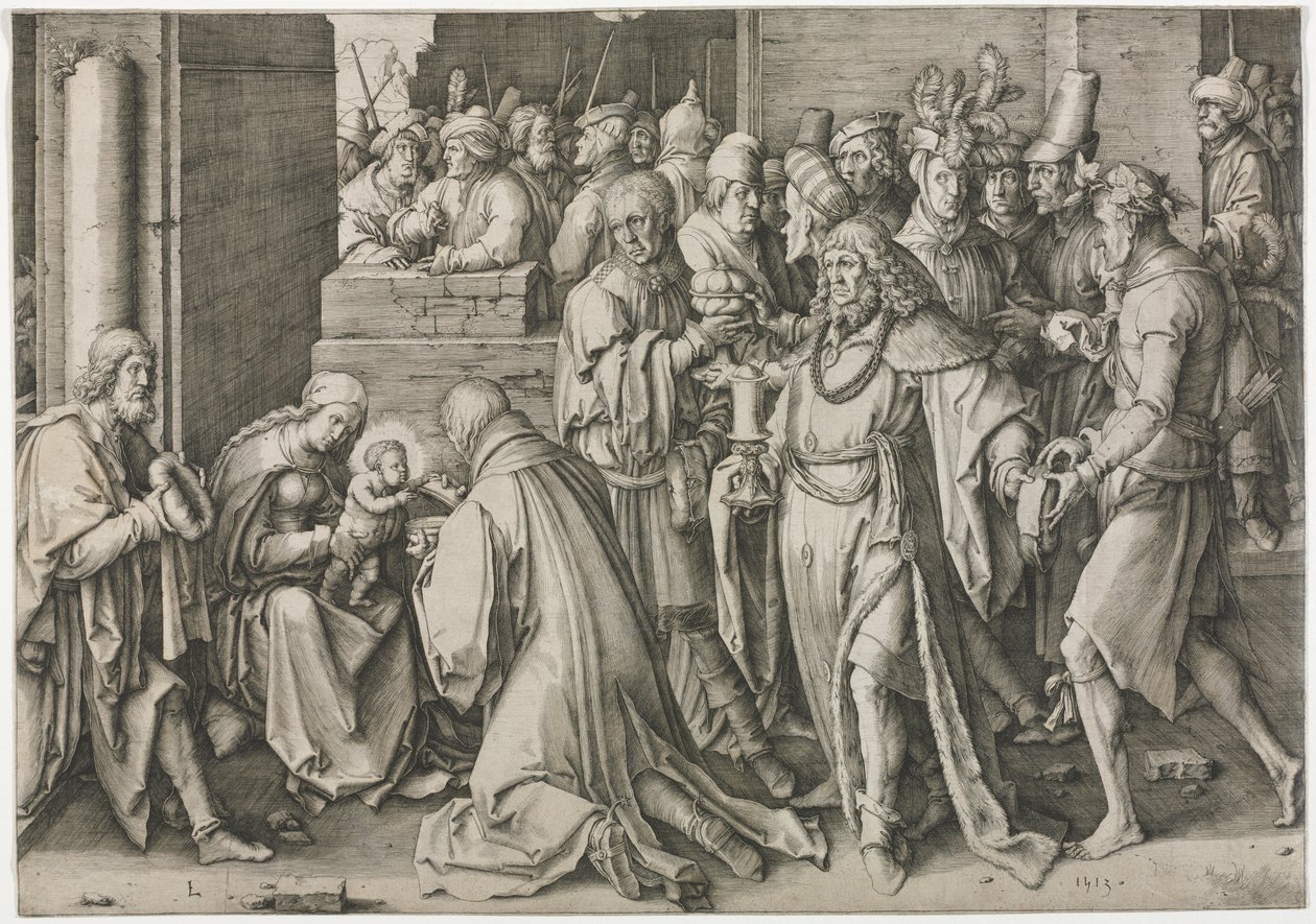 Tilbedelse av magiene av Lucas van Leyden