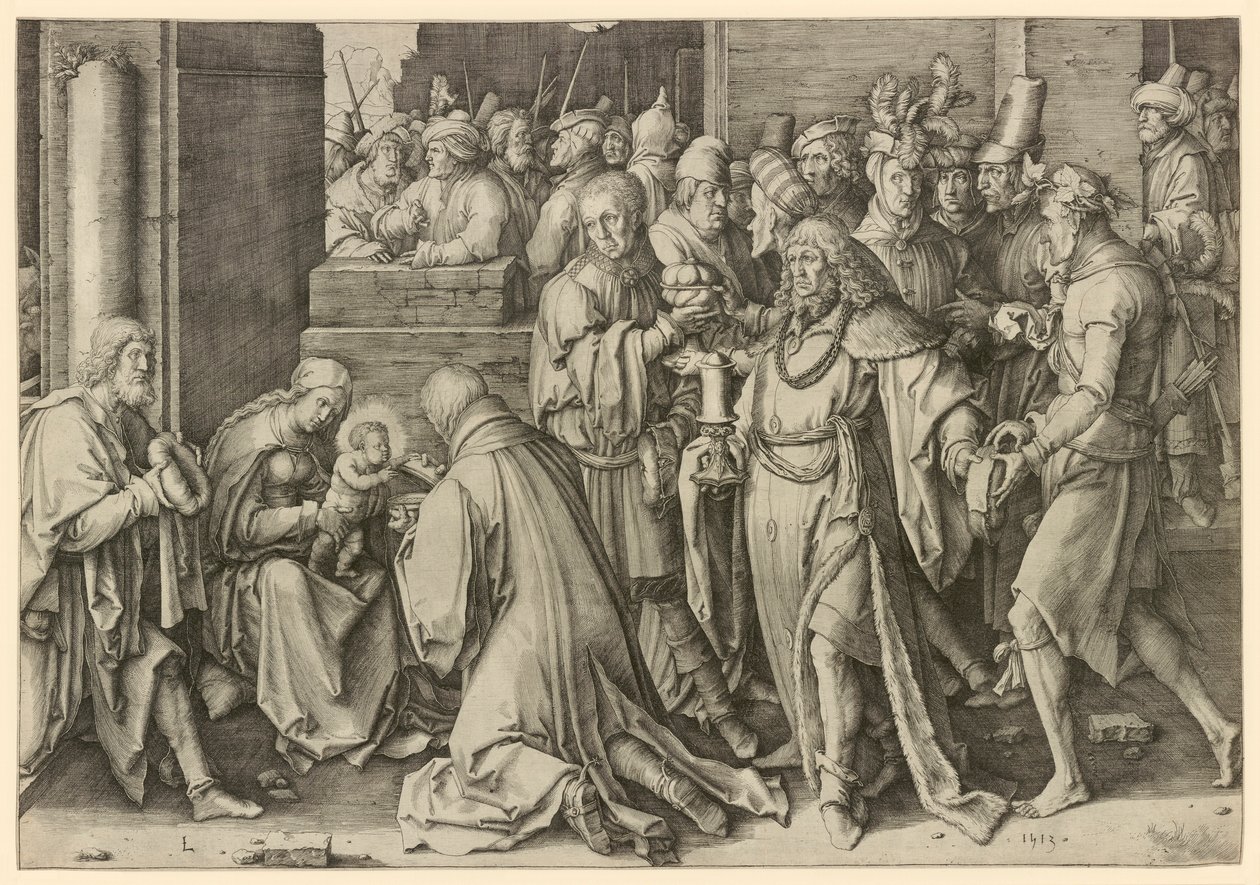 Tilbedelse av magiene av Lucas van Leyden