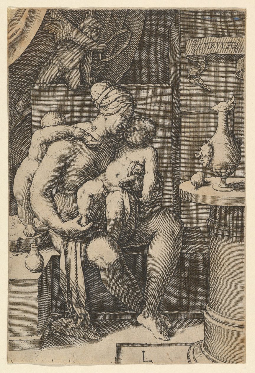 Charity, fra serien The Seven Virtues, 1530. av Lucas van Leyden