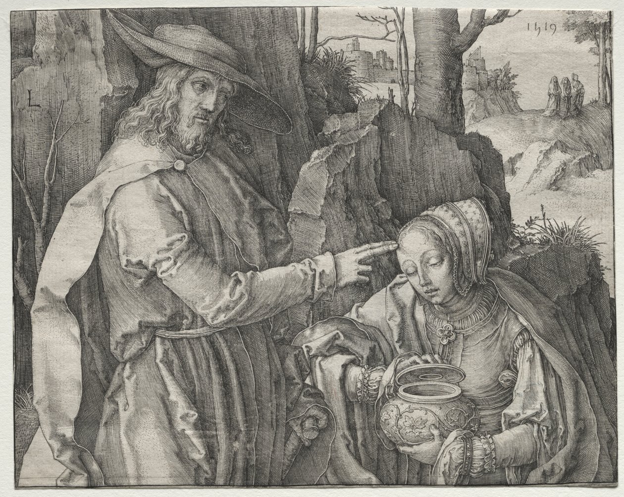 Kristus som gartner viser seg for den hellige Maria Magdalena av Lucas van Leyden