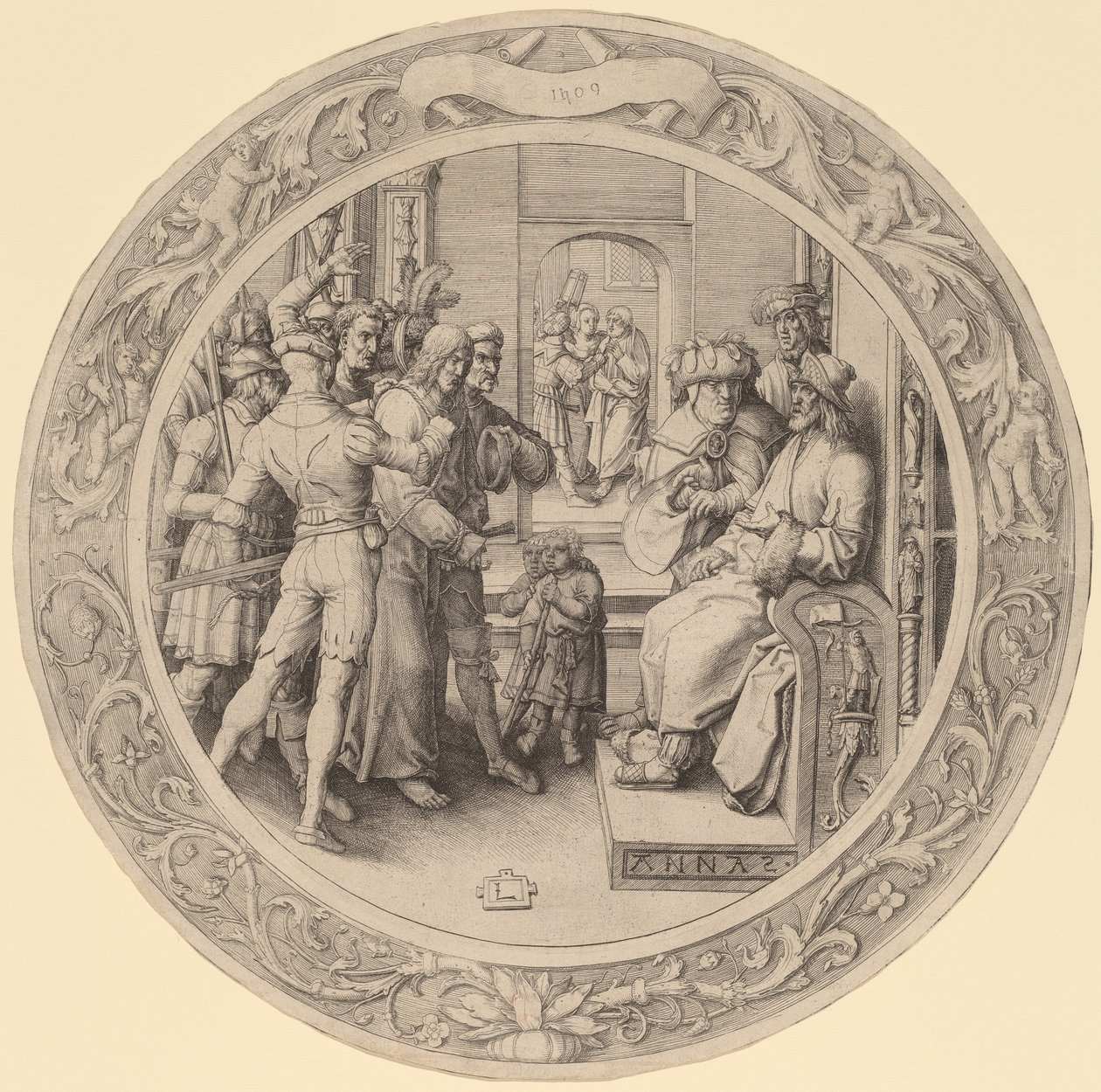 Kristus før Annas av Lucas van Leyden