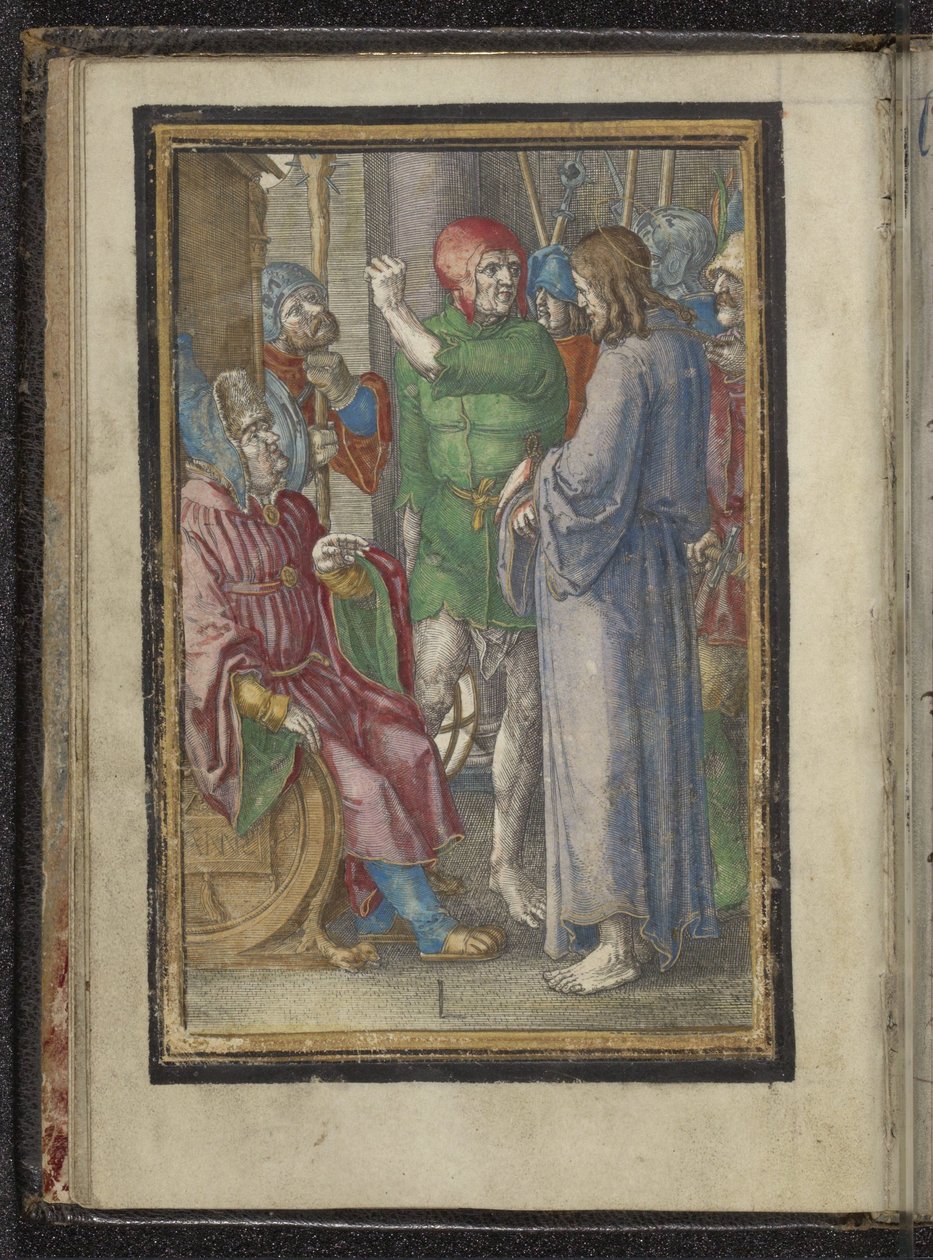 Kristus før Annas Passion of Christ (serietittel) av Lucas van Leyden