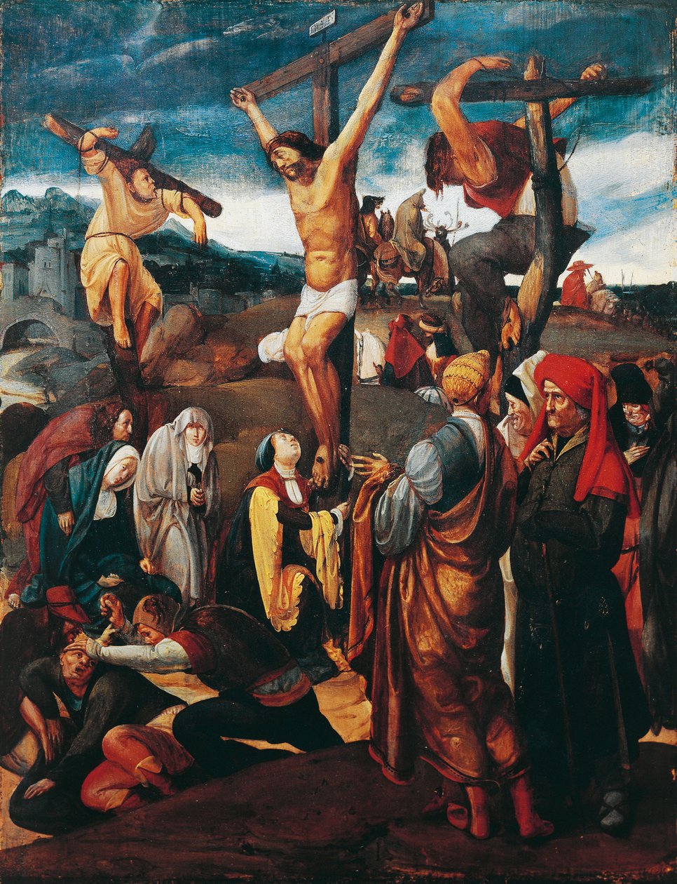 Crucifixion, av Lucas van Leyden (ca. 1494-1533) av Lucas van Leyden