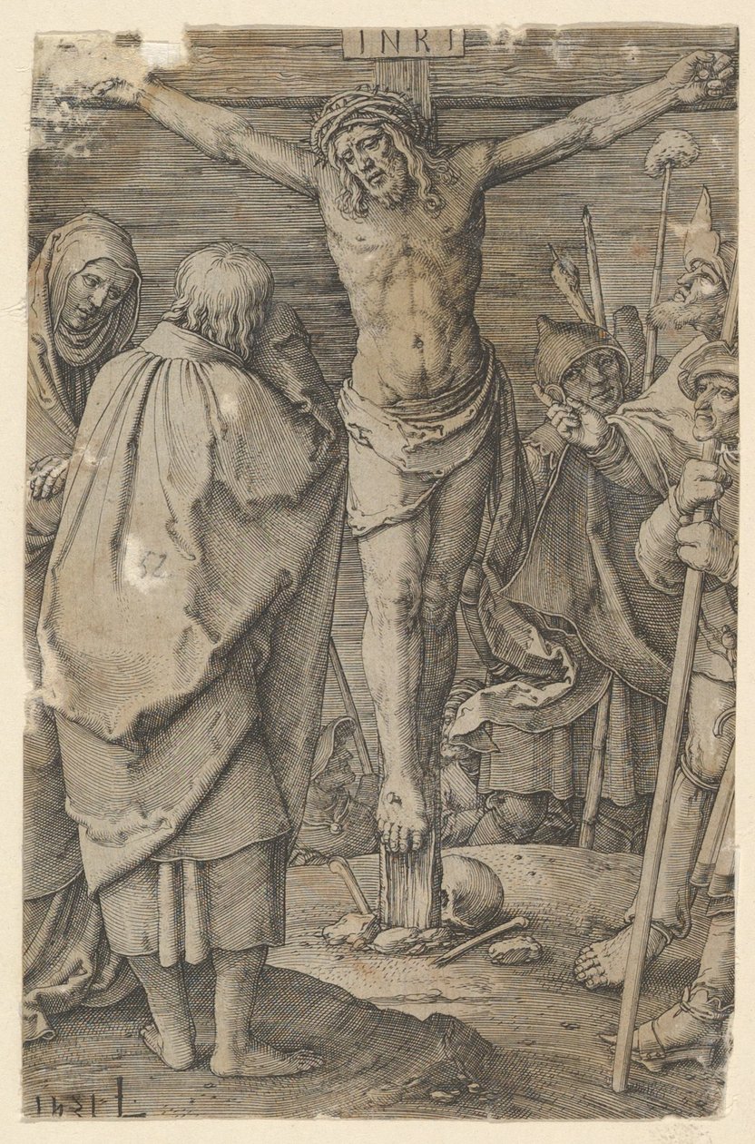 Korsfestelsen, fra serien «Pasjonen» av Lucas van Leyden