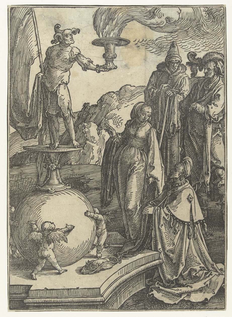 Salomos avgudsdyrkelse Liten serie kvinnelister (serietittel) av Lucas van Leyden