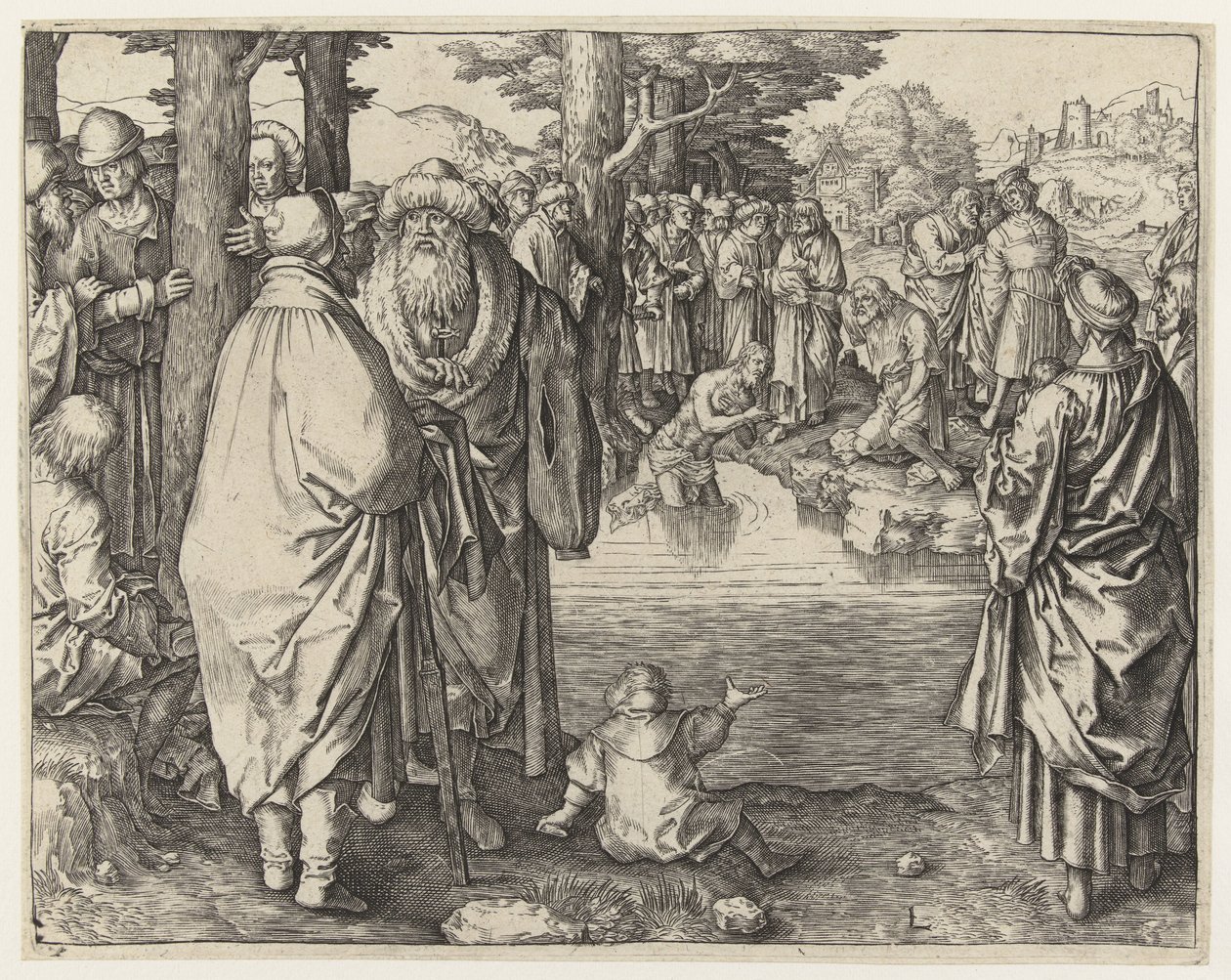 Kristi dåp i Jordan av Lucas van Leyden