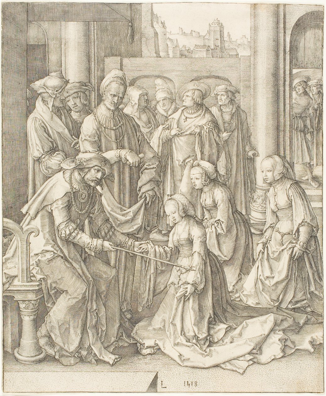 Ester før Ahasverus av Lucas van Leyden