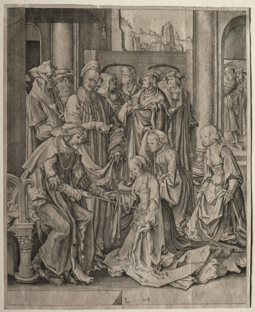 Ester før Ahasverus av Lucas van Leyden
