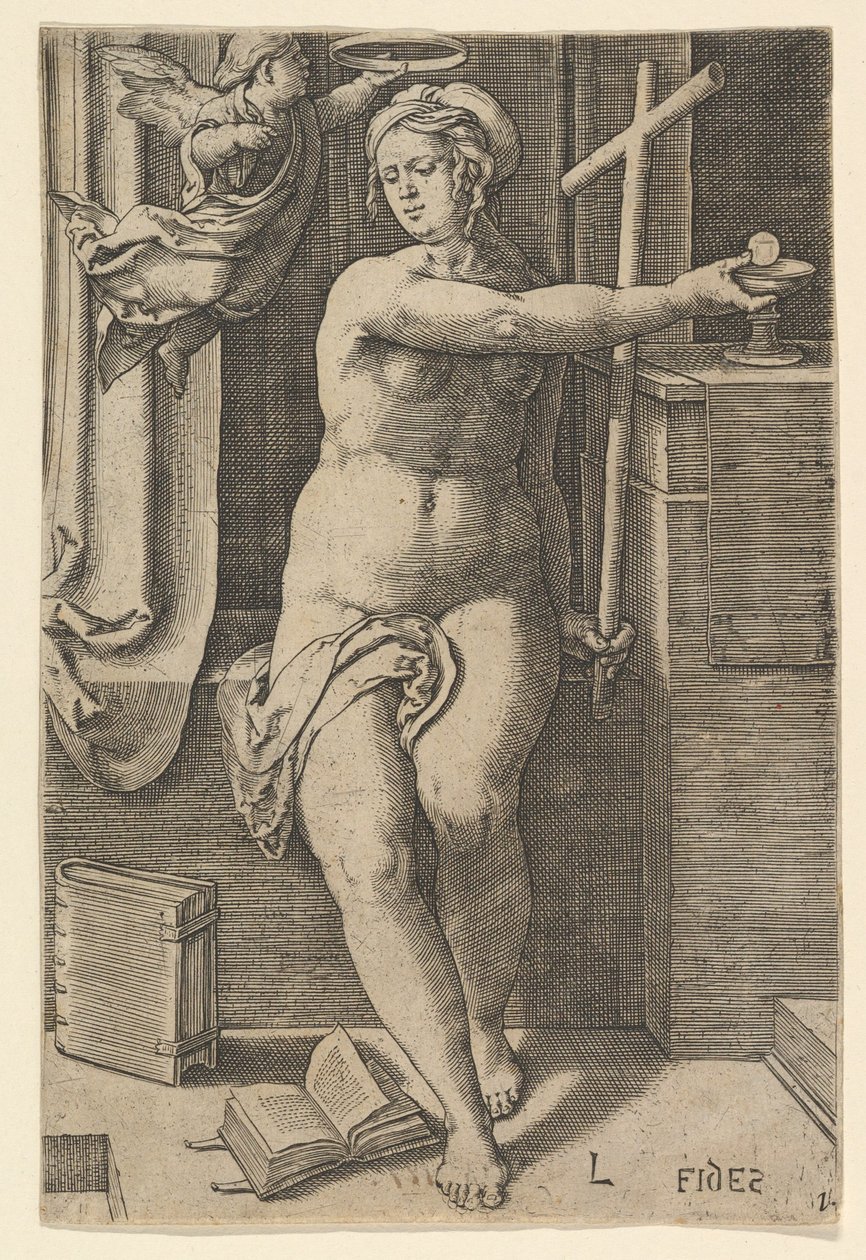 Faith Fides, fra serien The Seven Virtues, 1530. av Lucas van Leyden