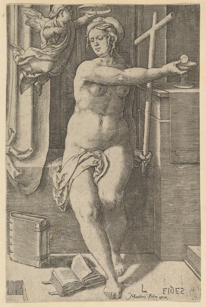 Faith, fra serien The Seven Virtues, 1530. av Lucas van Leyden