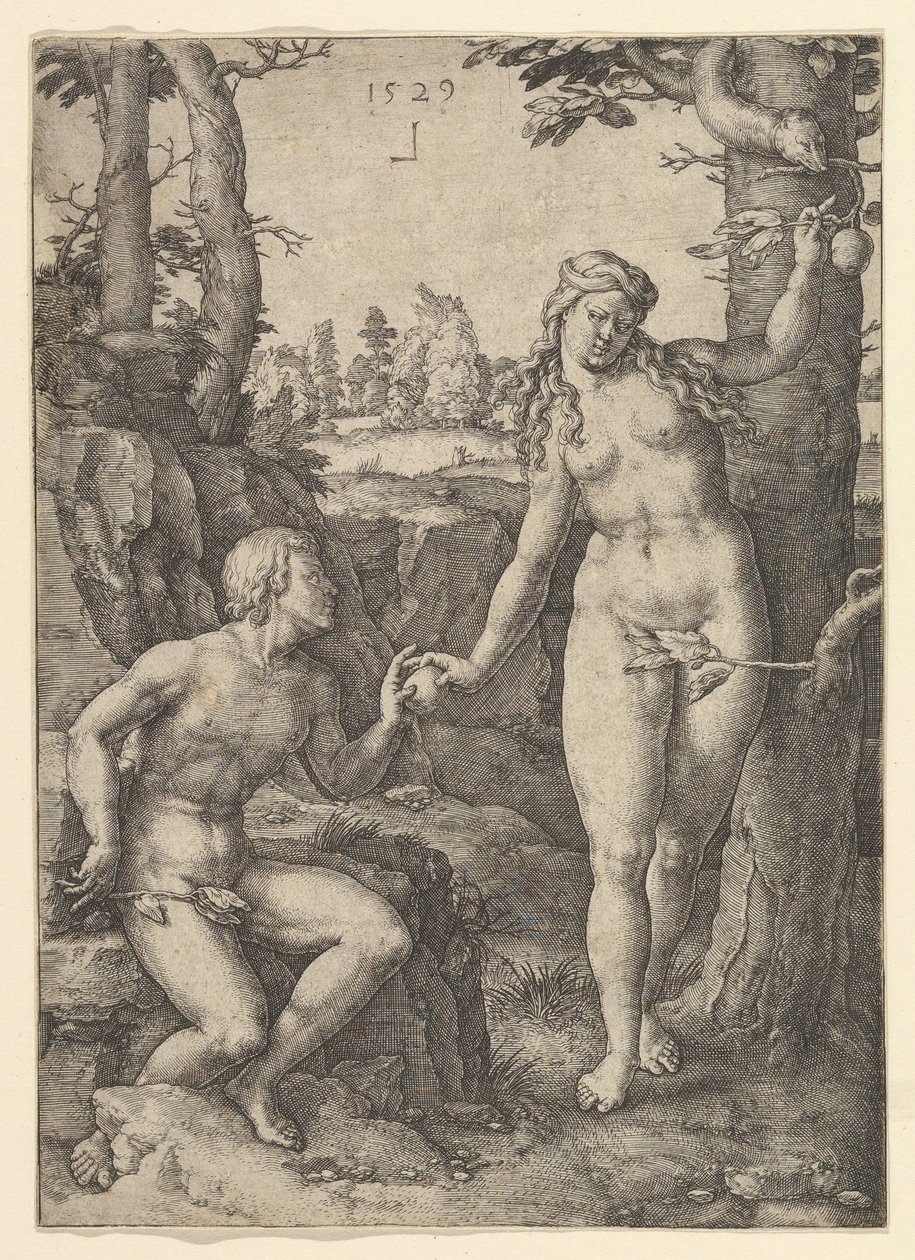 Menneskets fall, 1529. av Lucas van Leyden