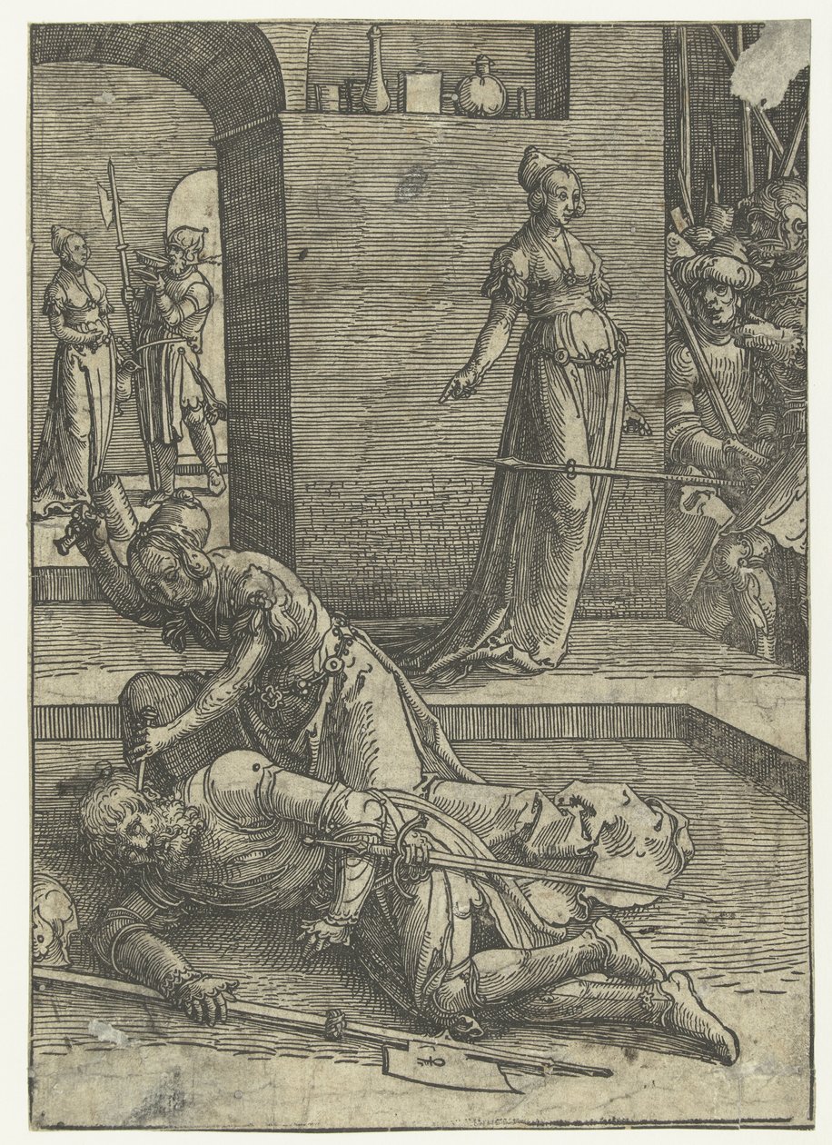Jael dreper Sisera Liten serie kvinnelister (serietittel) av Lucas van Leyden