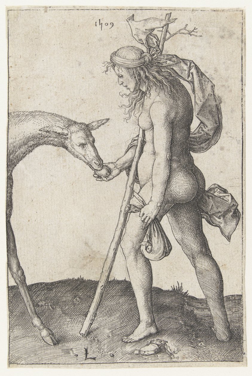 Ung kvinne med doe av Lucas van Leyden
