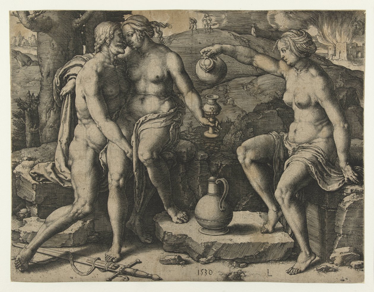 Lot og døtrene hans av Lucas van Leyden