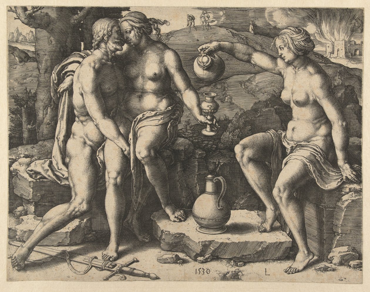 Lot og døtrene hans av Lucas van Leyden