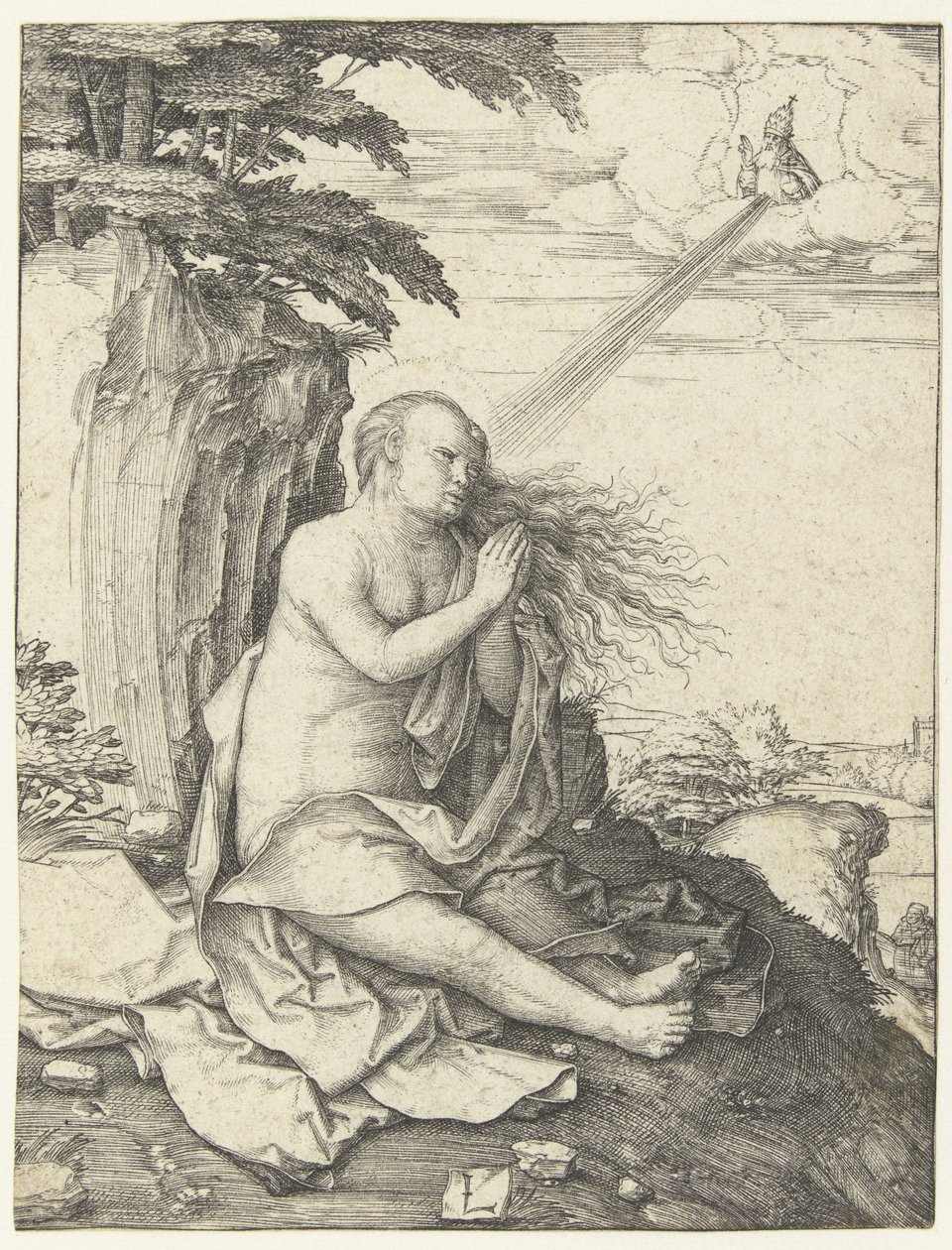 Maria Magdalena i ørkenen av Lucas van Leyden