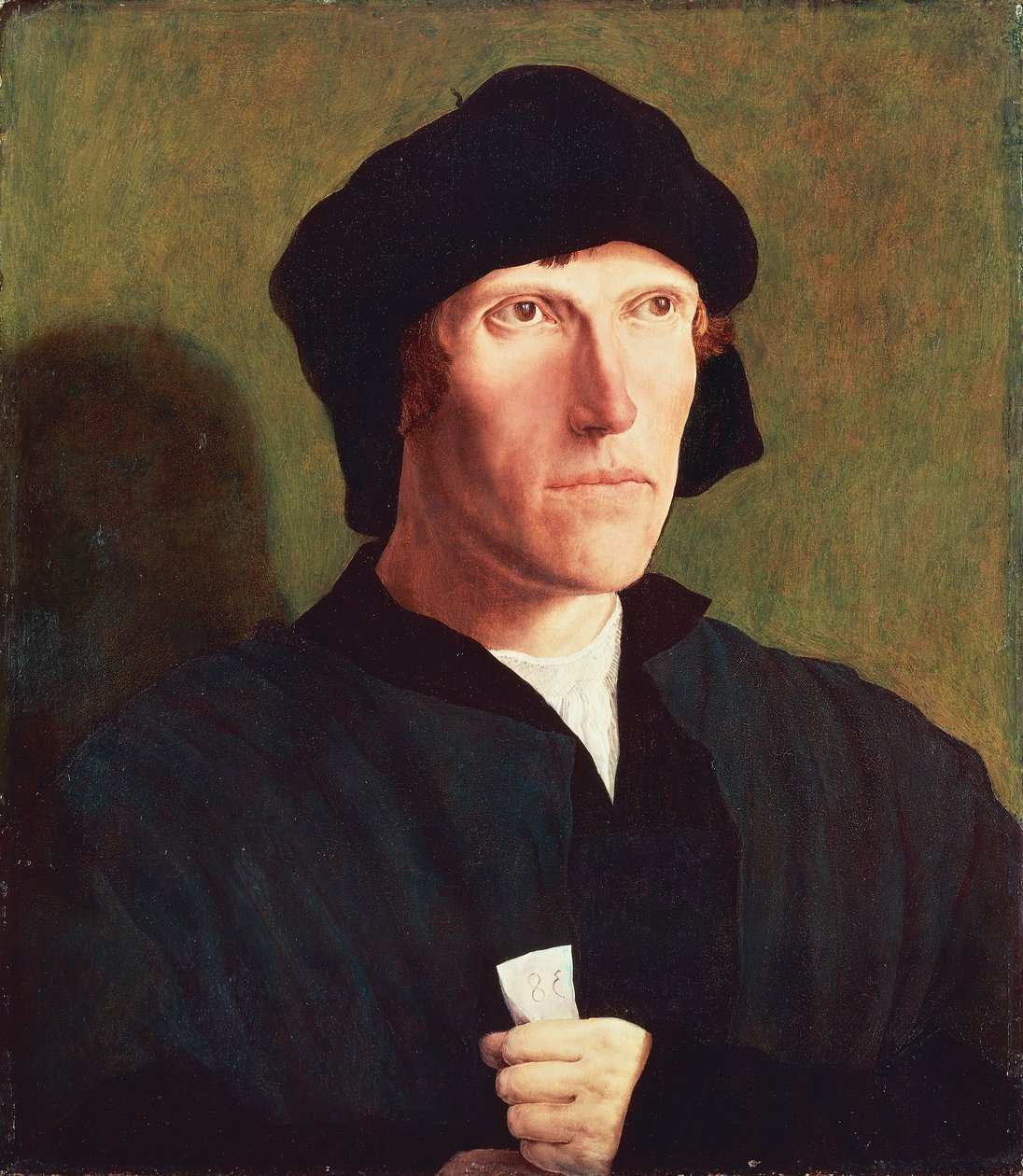 Portrett av 38 år gammel mann, ca 1521, av Lucas van Leyden (1494 ca 1533), olje på lerret, 47x41 cm av Lucas van Leyden