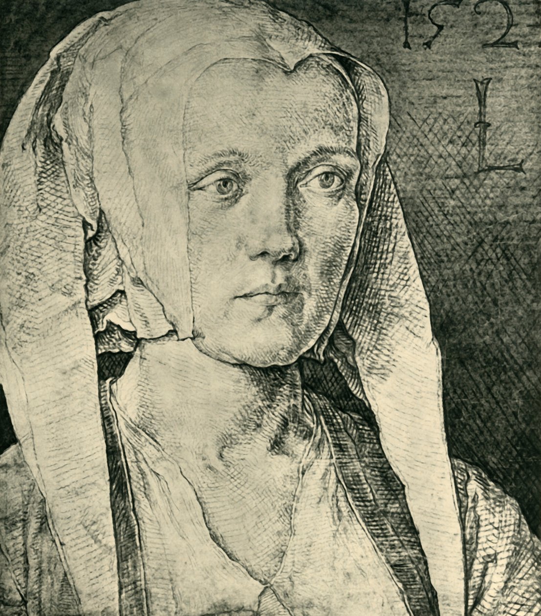 Portrett av en kvinne, 1521, 1943. av Lucas van Leyden