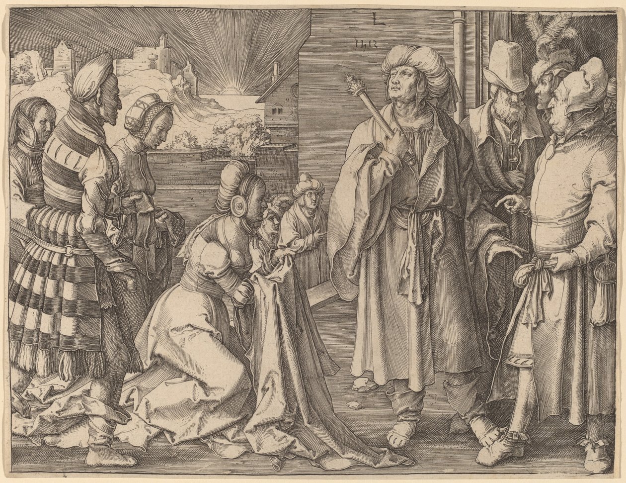 Potifars kone anklager Josef av Lucas van Leyden