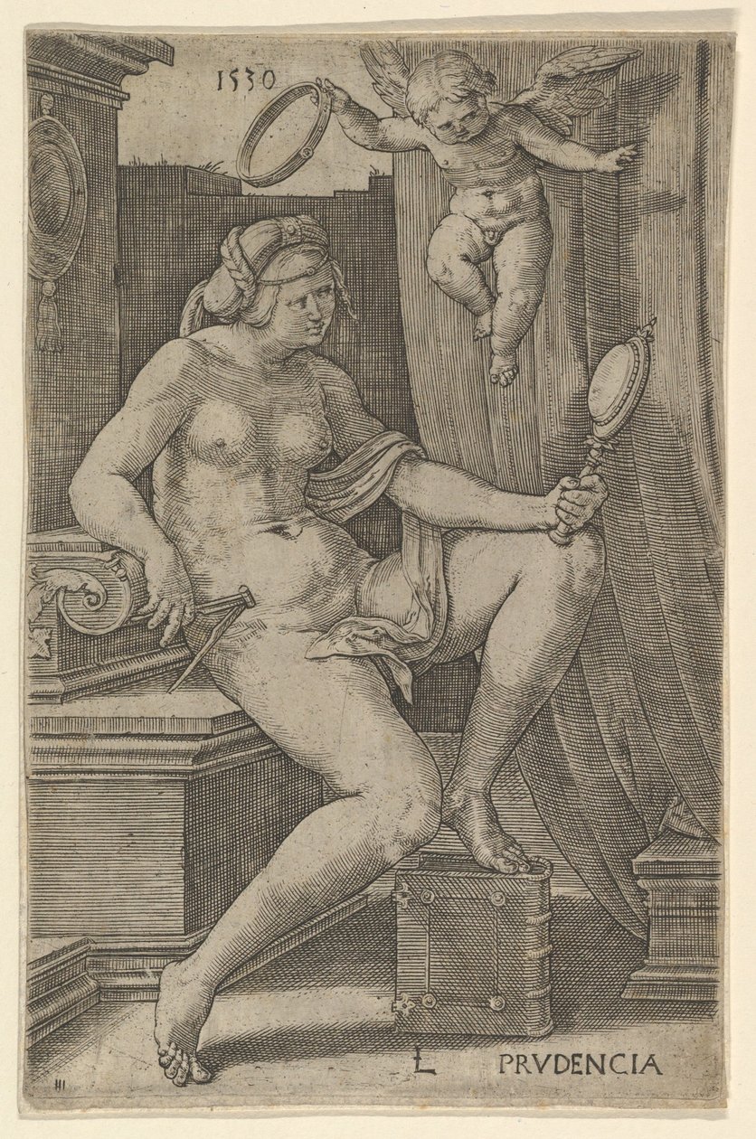 Prudence, fra serien The Seven Virtues, 1530. av Lucas van Leyden