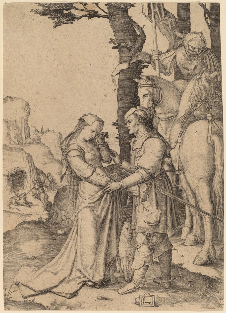 Saint George frigjør prinsessen av Lucas van Leyden