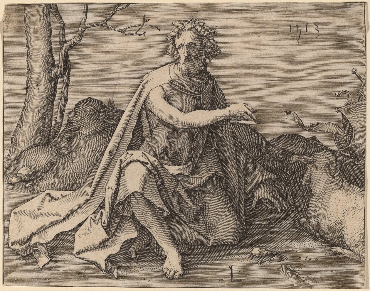 Døperen Johannes i ørkenen av Lucas van Leyden