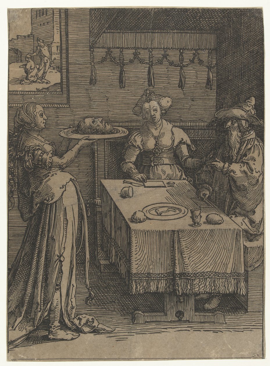Salome med hodet til døperen Johannes Liten serie kvinnelister (serietittel) av Lucas van Leyden