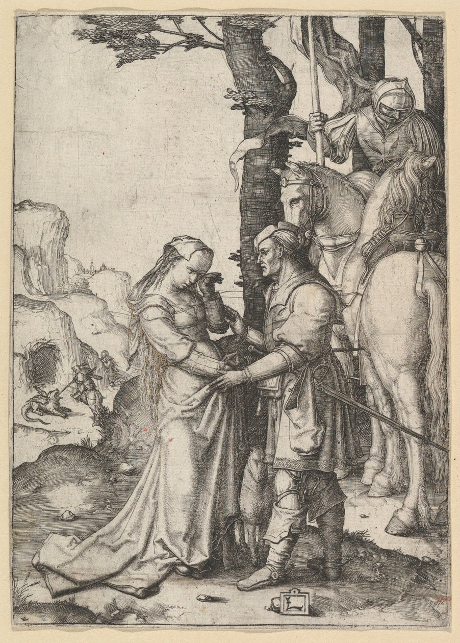 St. George Liberating the Princess, ca. 1508. av Lucas van Leyden