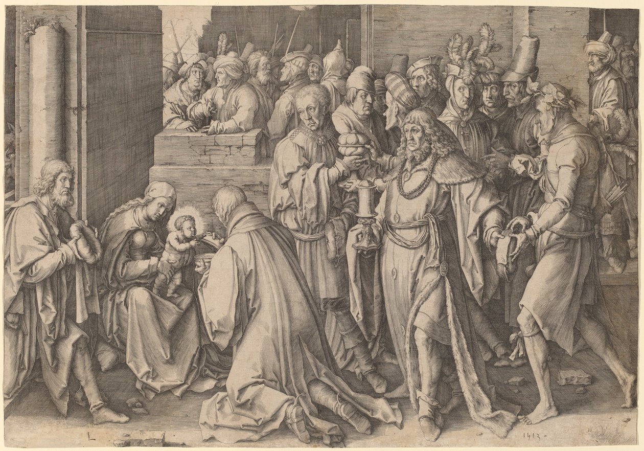 Tilbedelsen av magiene av Lucas van Leyden