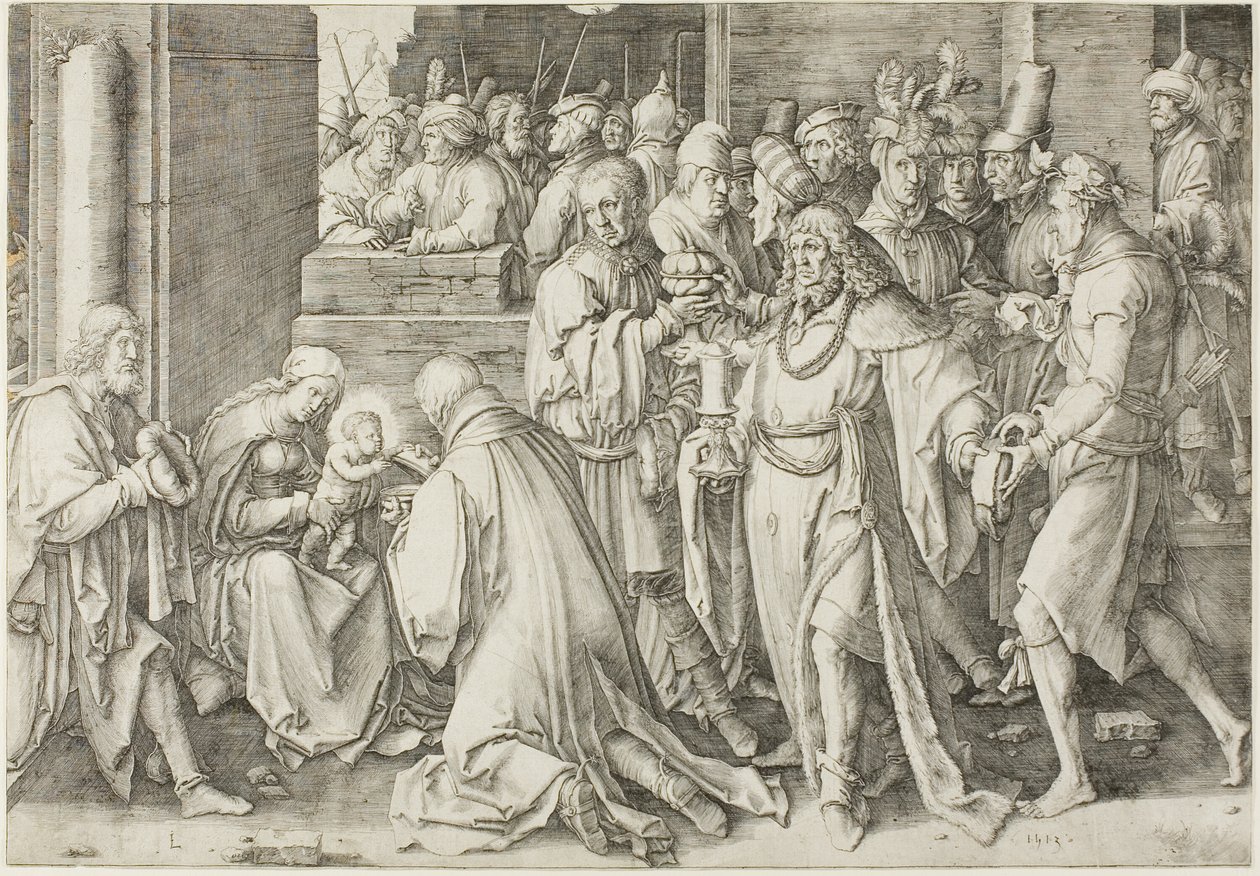 Tilbedelsen av magiene av Lucas van Leyden