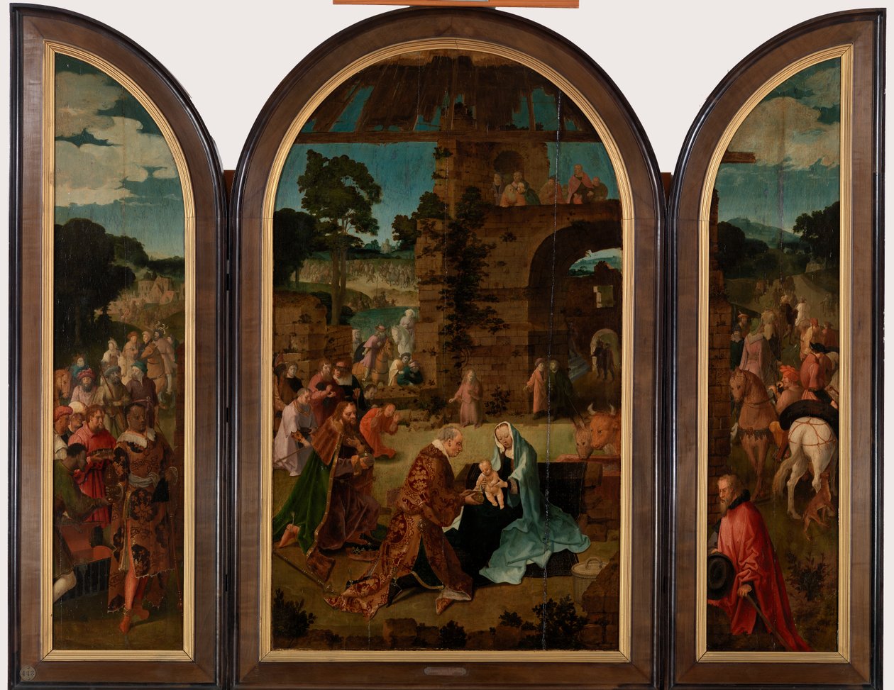 The Adoration of the Magi Triptych, ca. 1510 av Lucas van Leyden