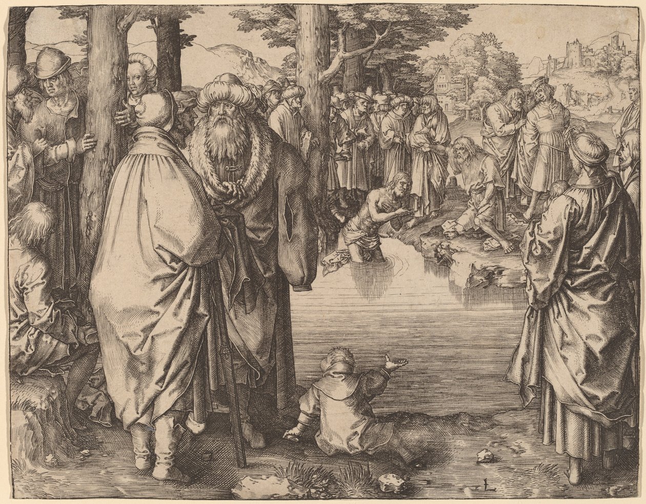 Kristi dåp i Jordan av Lucas van Leyden