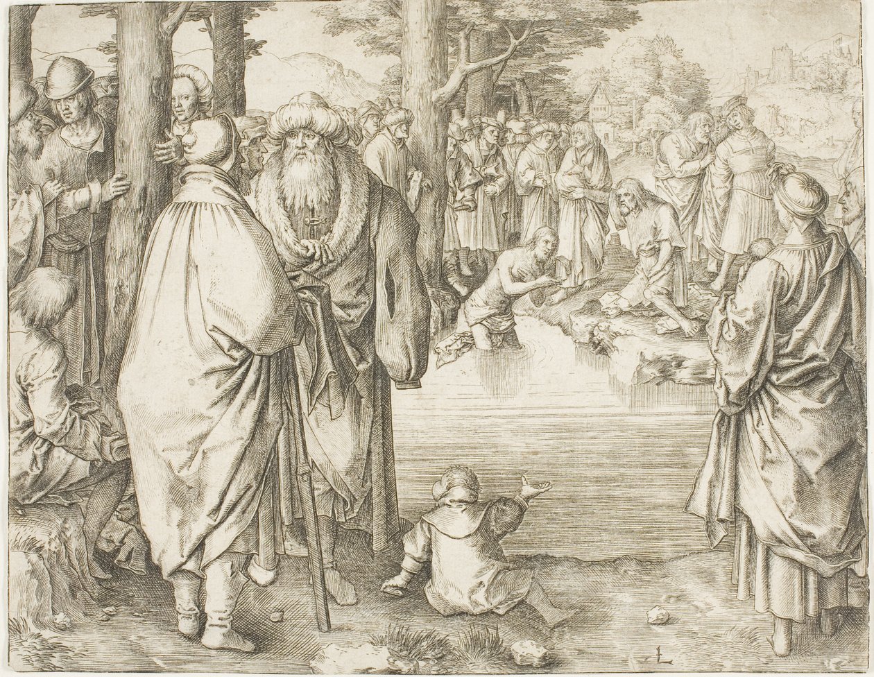Kristi dåp i elven Jordan av Lucas van Leyden