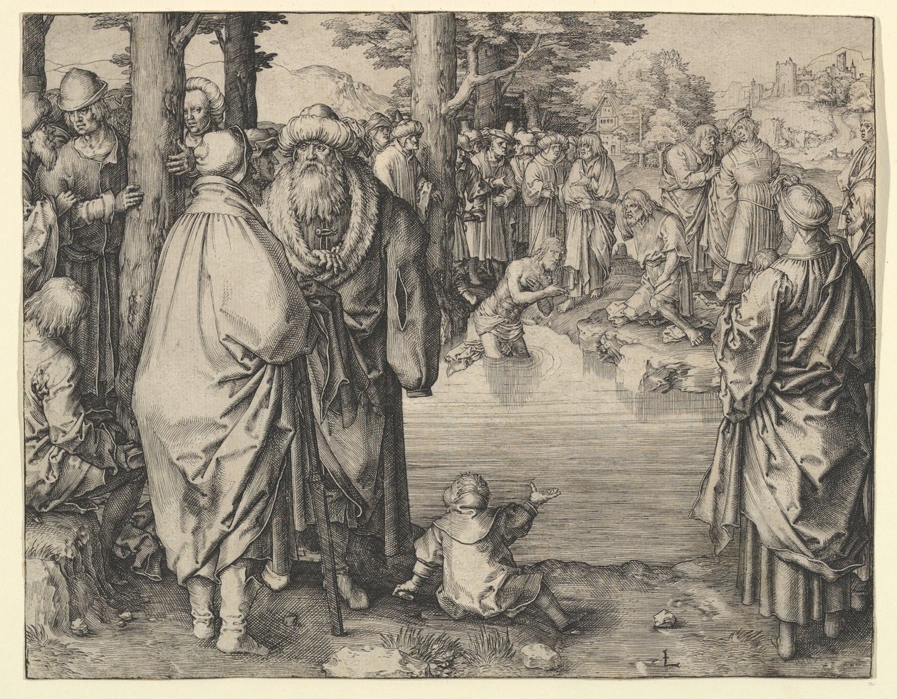 Kristi dåp i Jordanelven av Lucas van Leyden