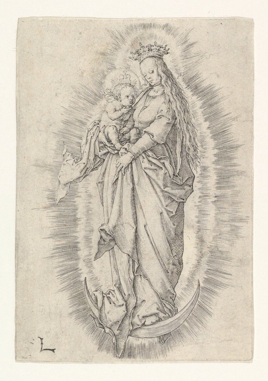 The Crowned Virgin With Child in Glory, ca. 1512. av Lucas van Leyden