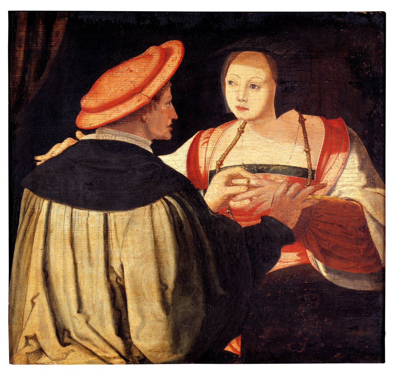 The Engagement (olje på panel) av Lucas van Leyden