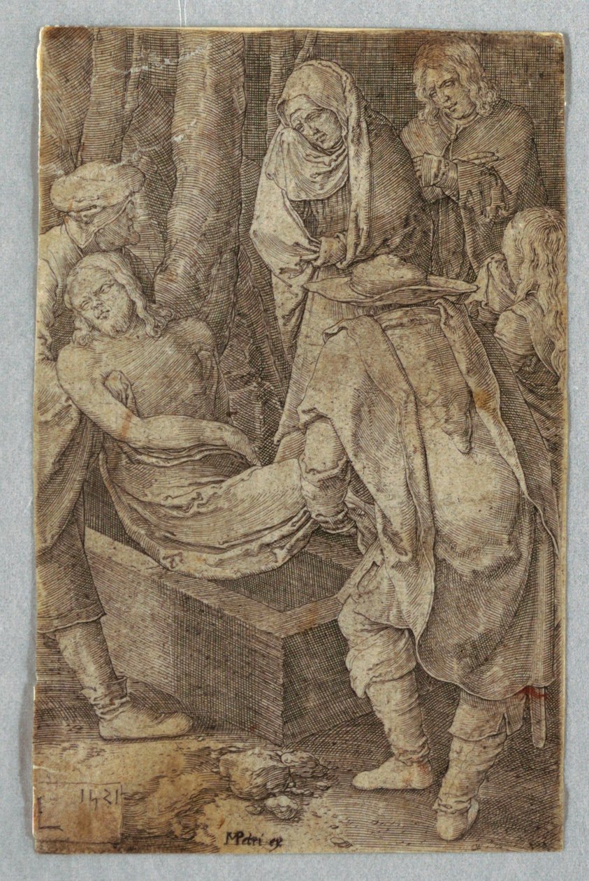 Gravleggingen, fra The Passion av Lucas van Leyden