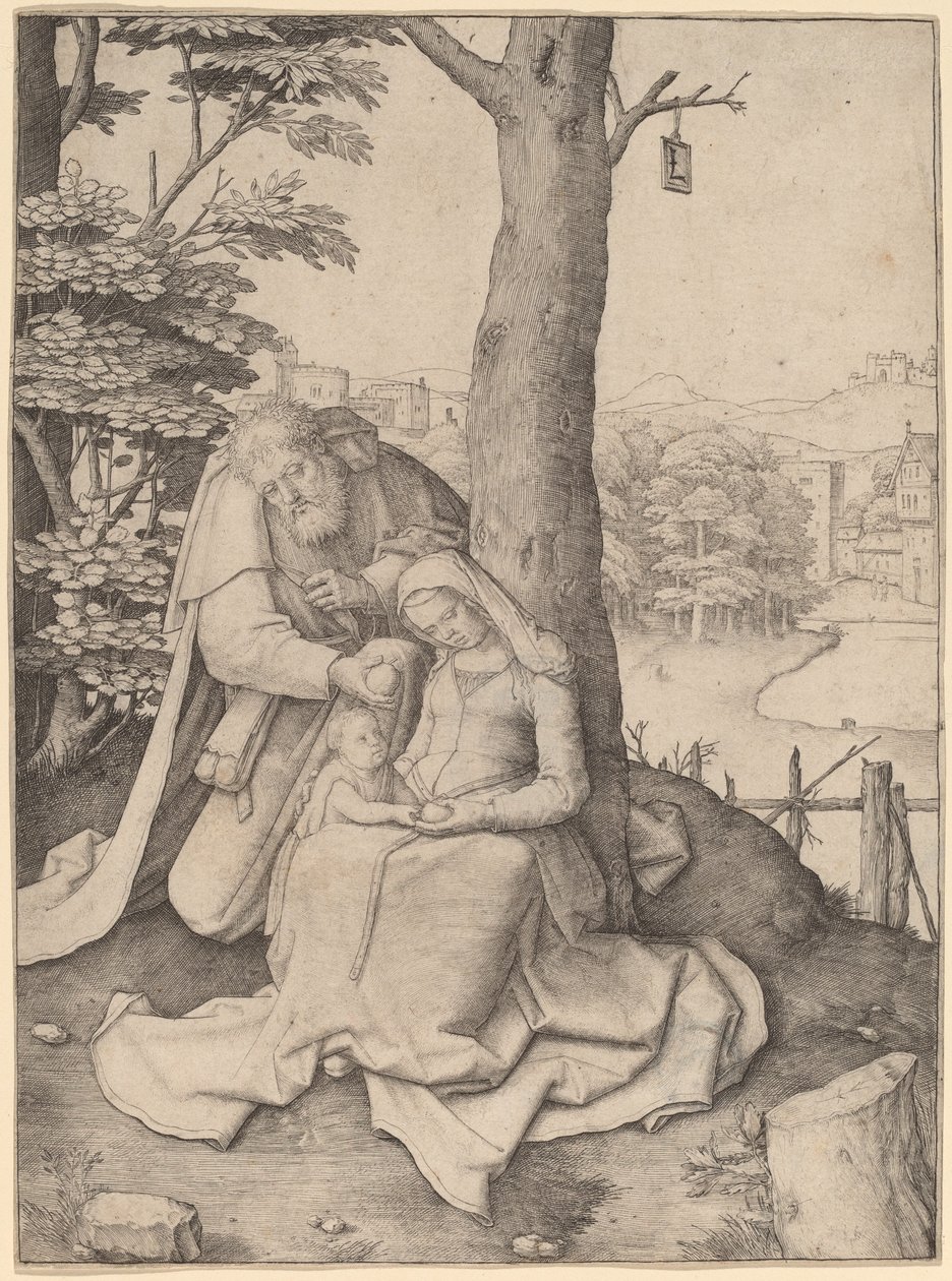 Den hellige familie av Lucas van Leyden