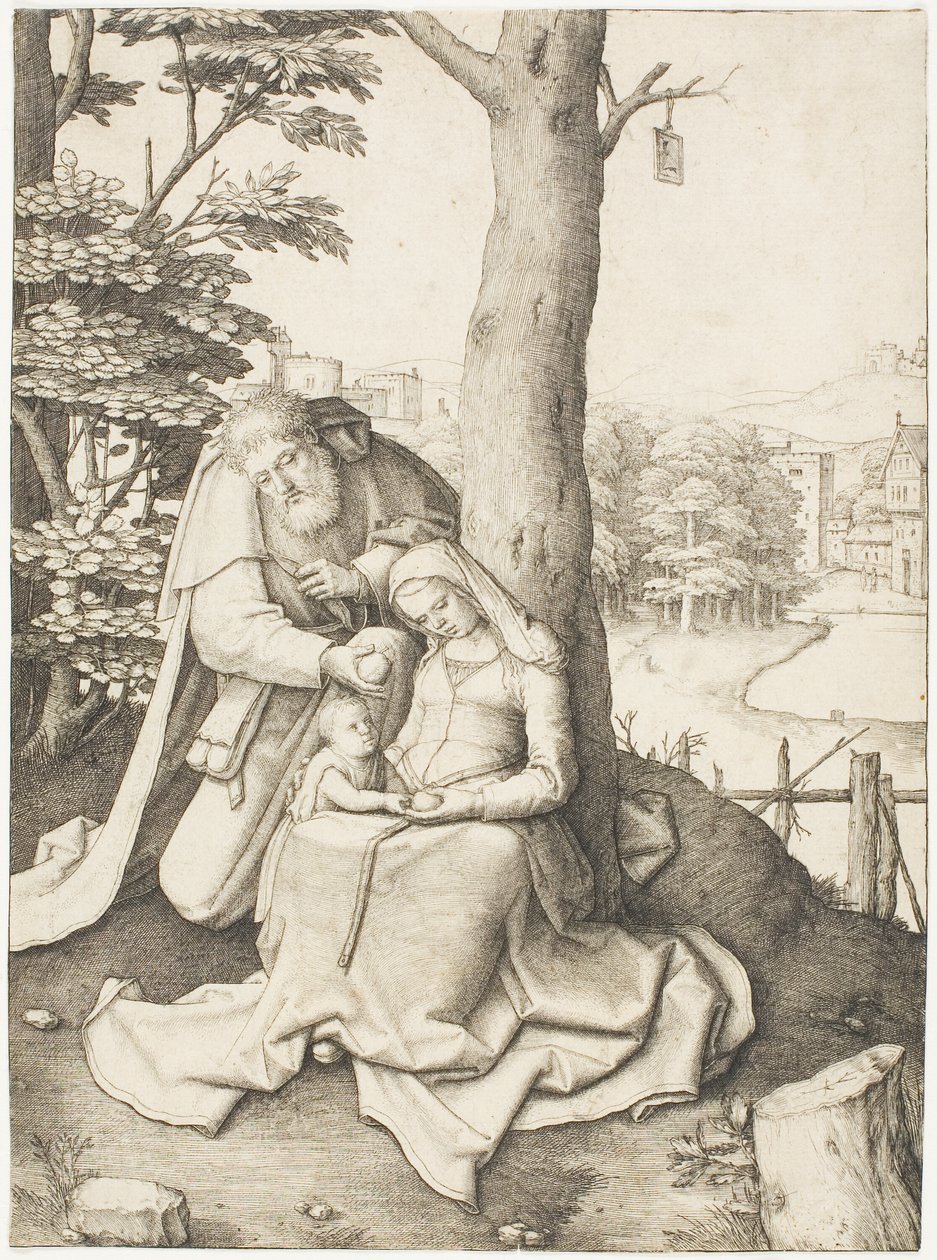 Den hellige familie av Lucas van Leyden