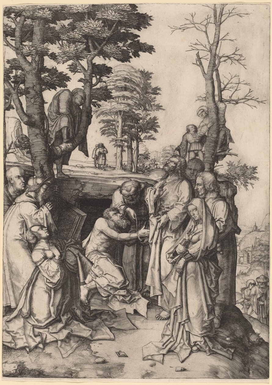 Oppreisningen av Lasarus av Lucas van Leyden