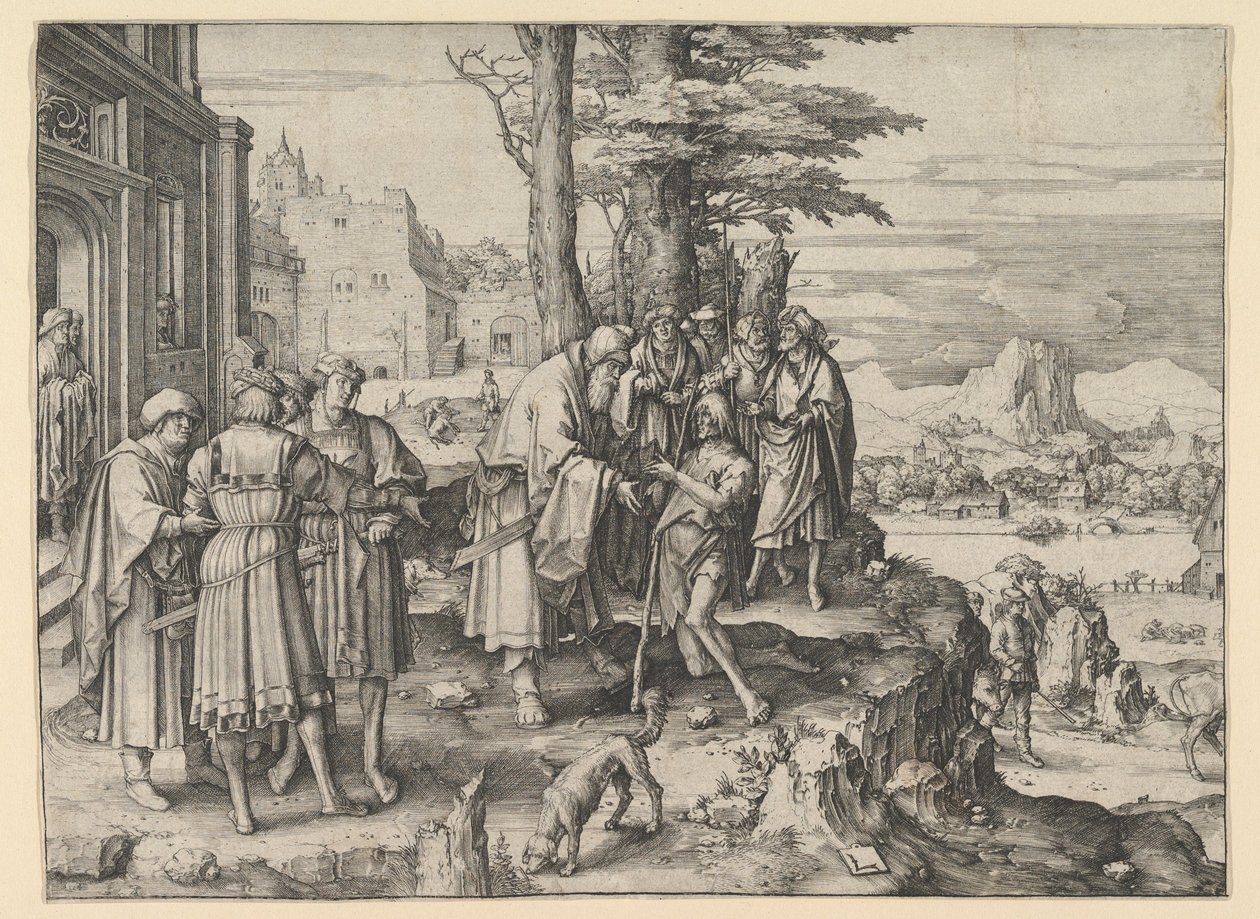 The Return of the Prodigal Son, ca. 1510. av Lucas van Leyden