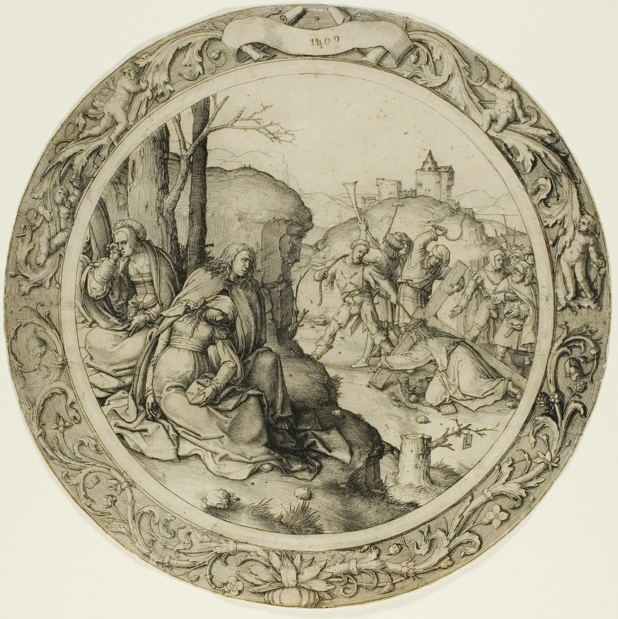 Den runde lidenskapen: Kristus som bærer korset av Lucas van Leyden