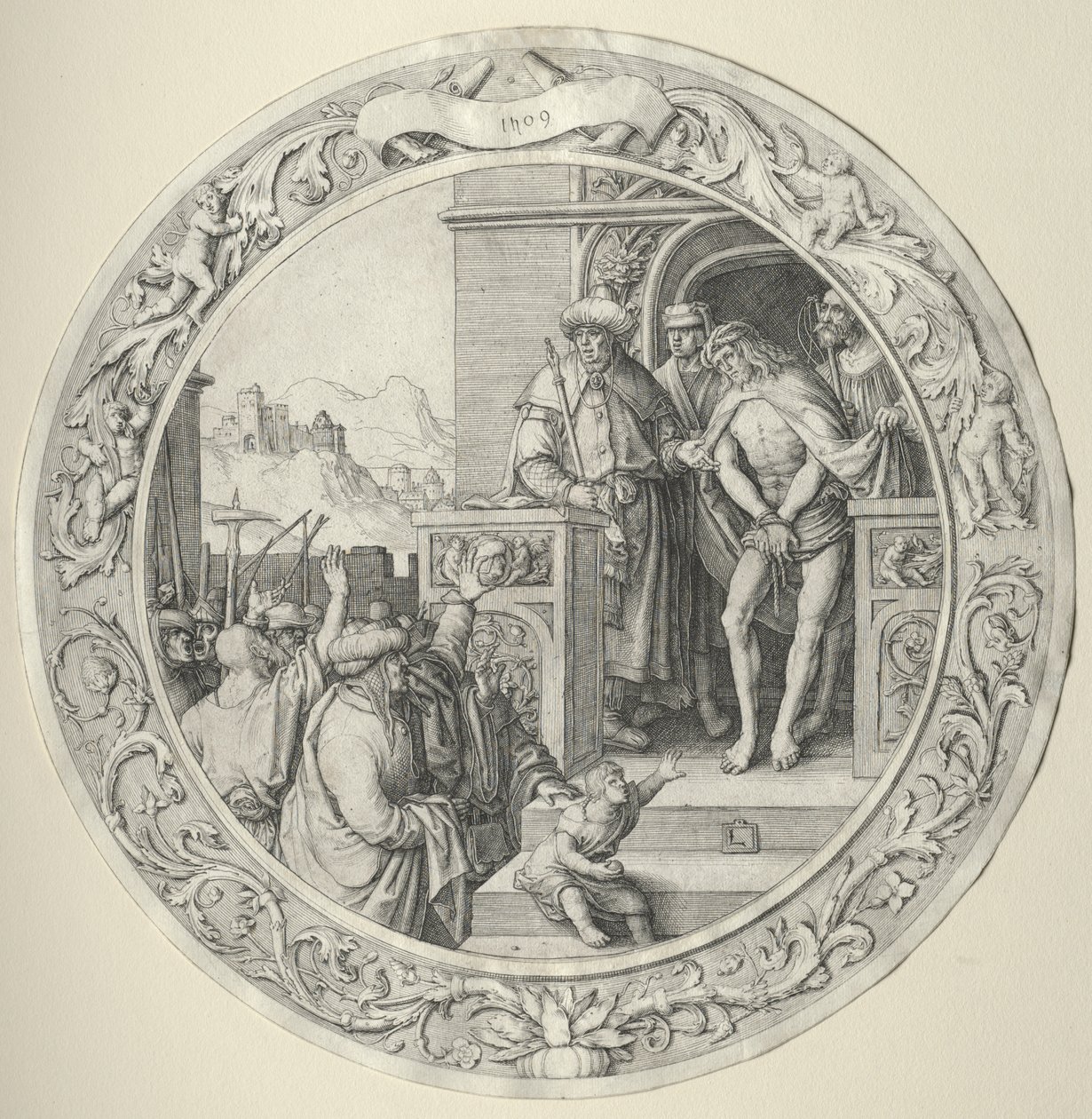 Den runde lidenskapen: Kristus presentert for folket av Lucas van Leyden