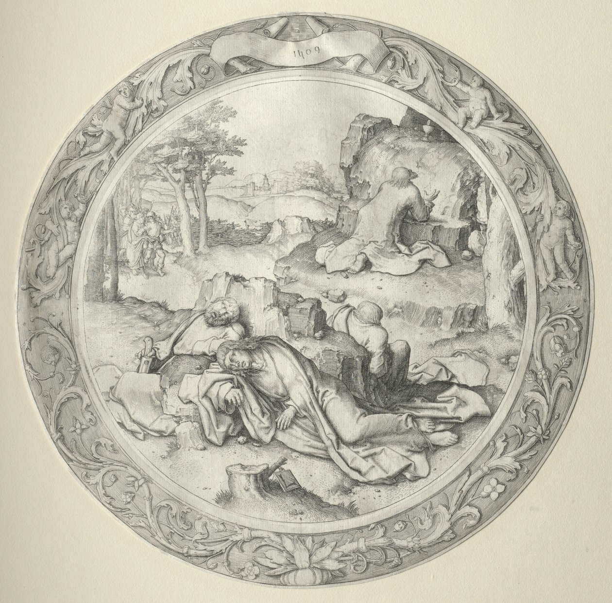 Den runde lidenskapen: Kristus i Getsemane (Agony in the Garden) av Lucas van Leyden