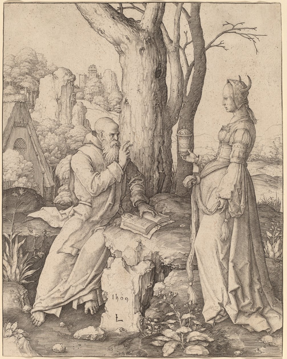 Fristelsen til Saint Anthony av Lucas van Leyden