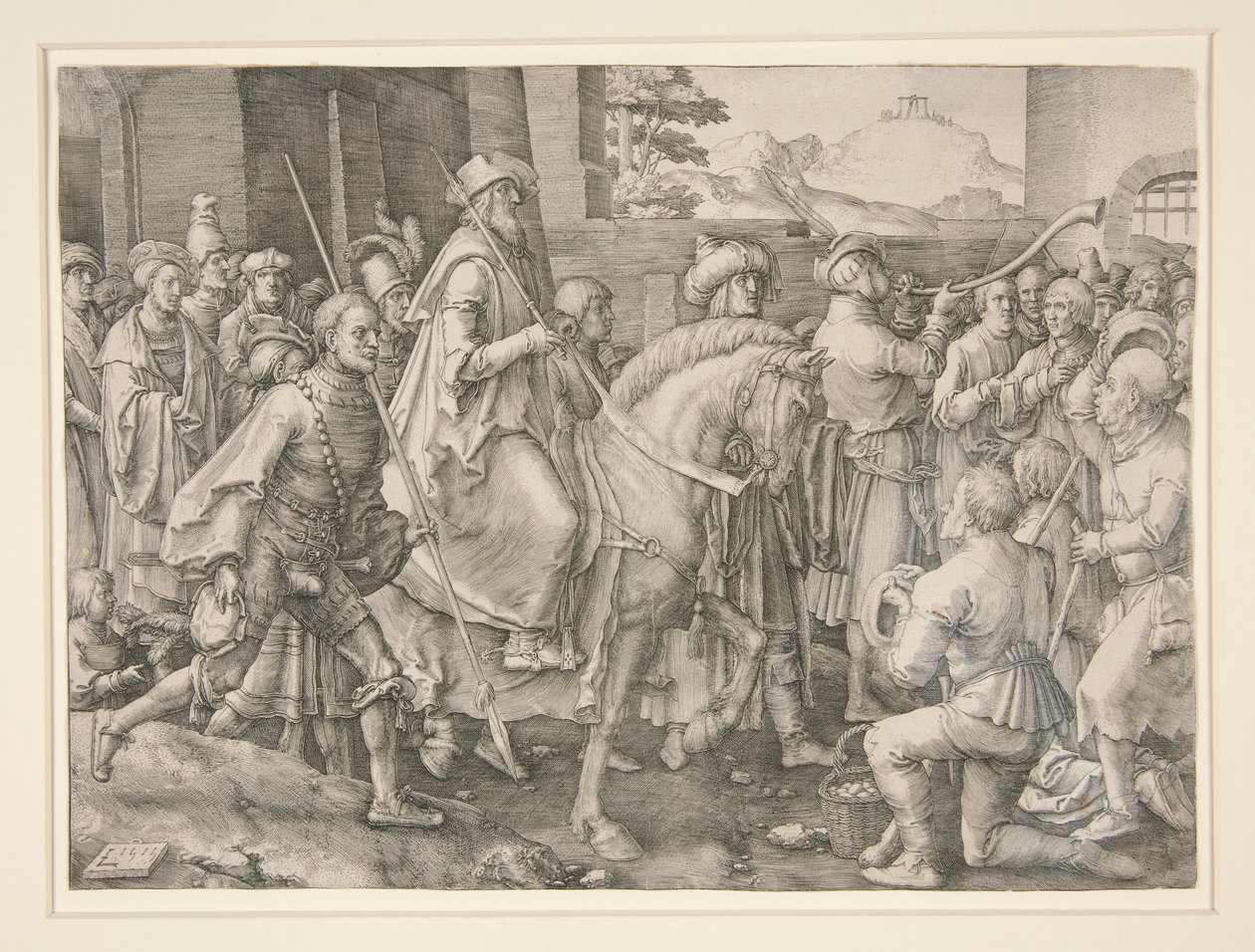 Mordekais triumf, Ester 6.11 av Lucas van Leyden