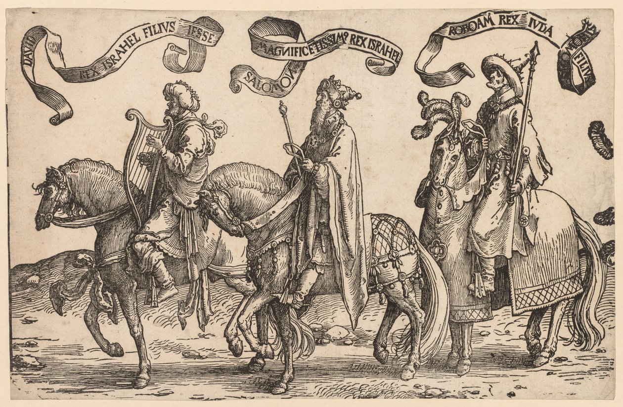 Israels tolv konger: David, Salomo, Rehabeam, 1515-1517. av Lucas van Leyden